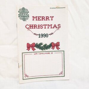 Merry Christmas 1990 Cross Stitch Leaflet Gloria & Pat Santa Mrs Ornaments